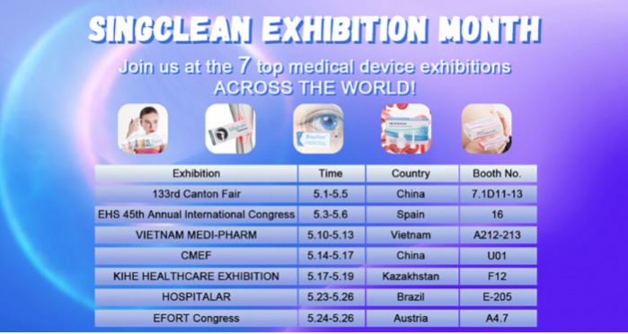 Singclean's schedule of  Exhibition in MAY