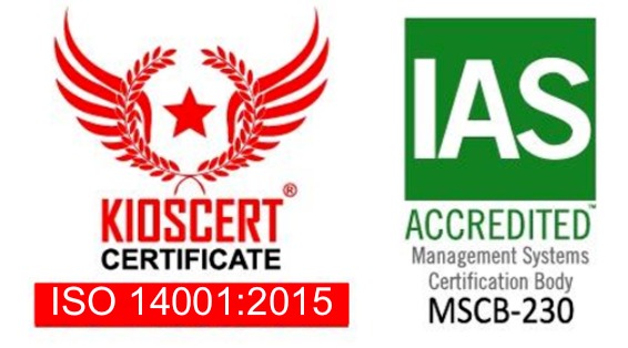 Our new ISO 14001 certificate is from Kioscert.