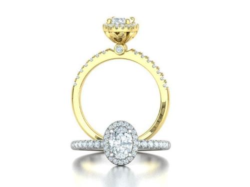 Forlovelses Oval Halo Ring